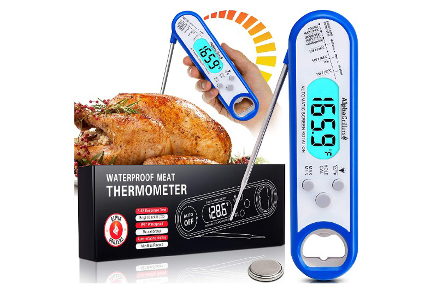 Alpha Grillers Instant Read Meat Thermometer for Grill and Cooking - Cooking  Thermometers, Facebook Marketplace