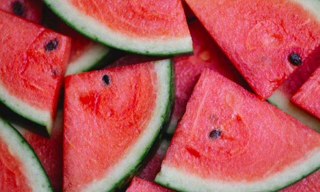 A close-up of watermelon slices.