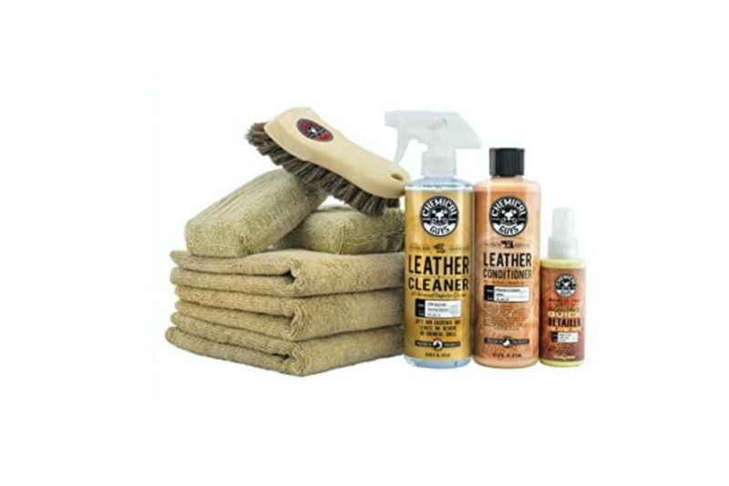 A set of Chemical Guys Cleaner and Conditioner in the studio.