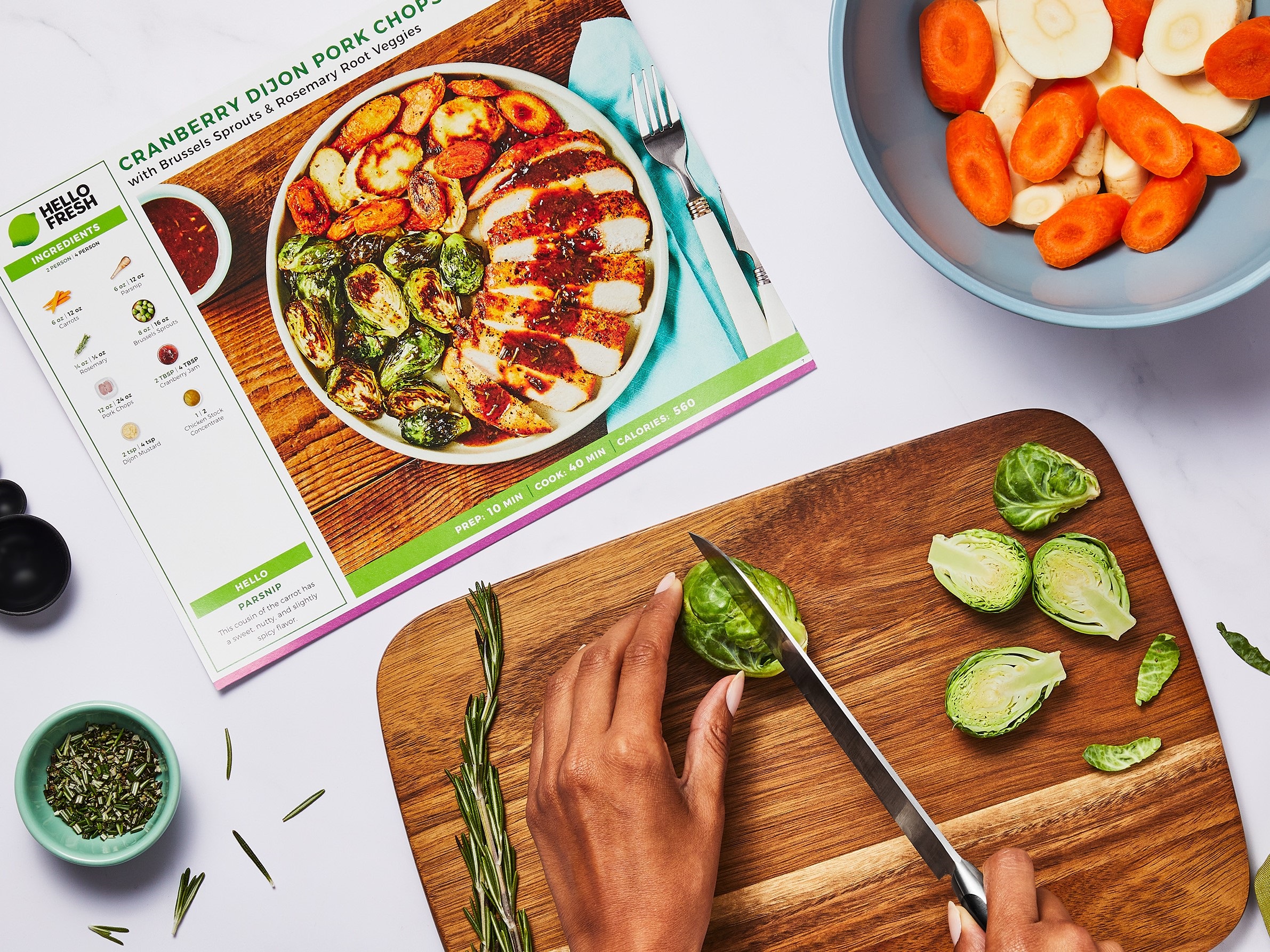 Easy meal prep with HelloFresh meal kits.