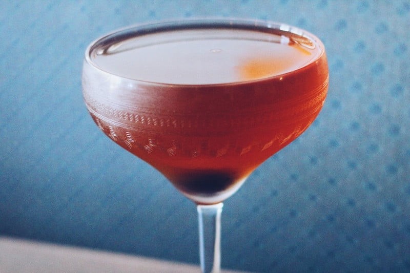 Manhattan Cocktail served in a glass.