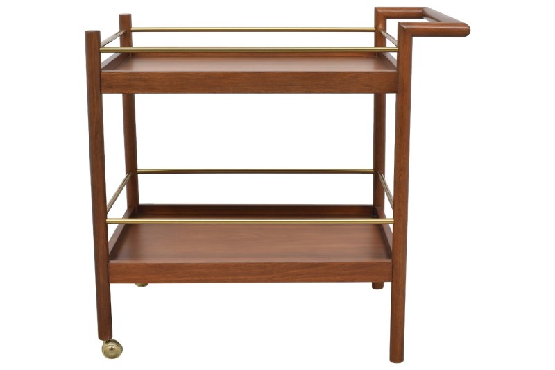 wooden bar cart by West Elm.