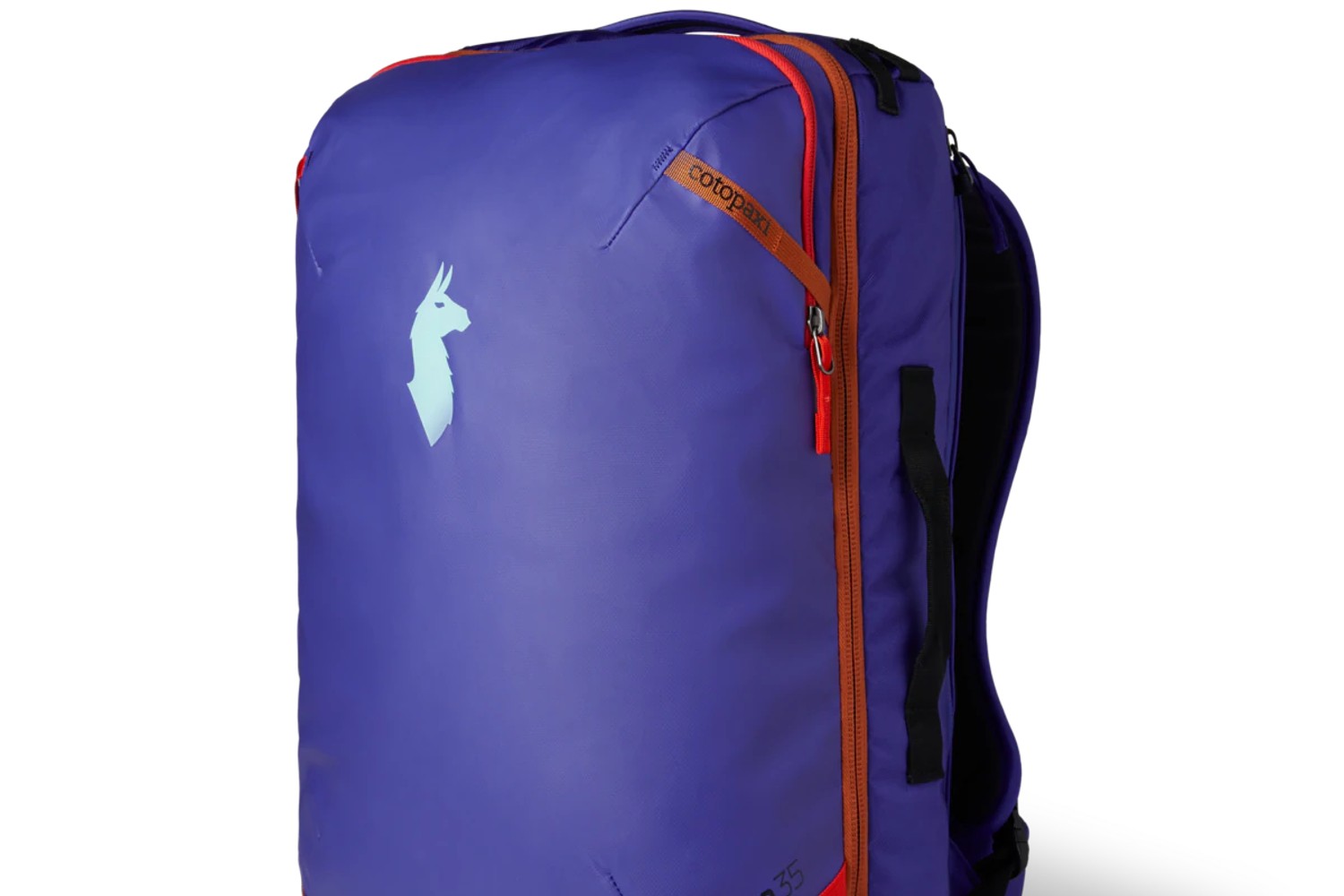 A close-up of the Cotopaxi Allpa 35L Travel Pack.