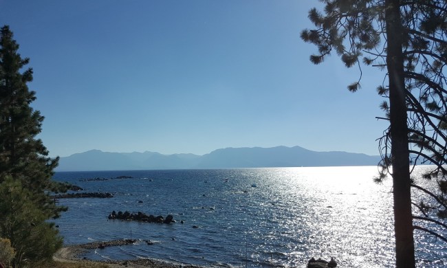 A view of Lake Tahoe from U.S. Highway 50.