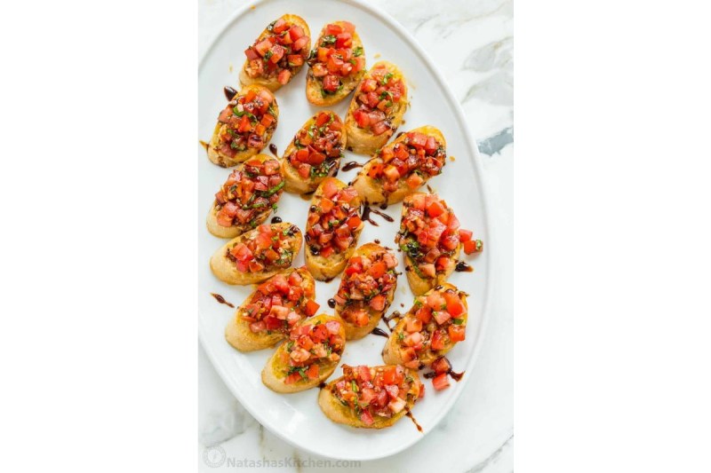 lėkštė bruschetta.
