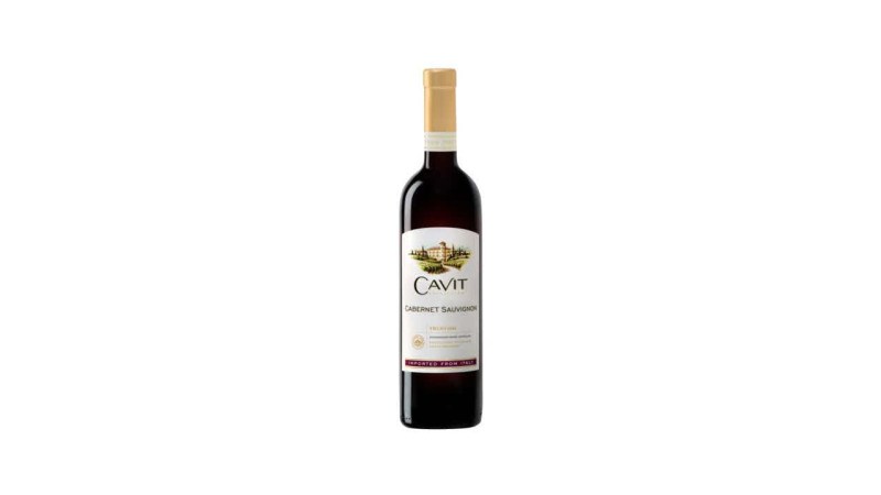 A bottle of Cavit Cab Sav