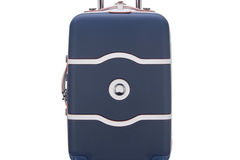 Close-up of the Delsey x Roland-Garros Chatelet Air International Carry-On luggage.