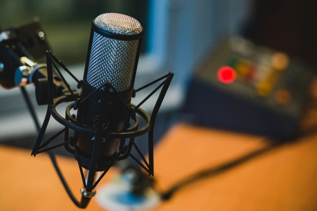 A podcast microphone