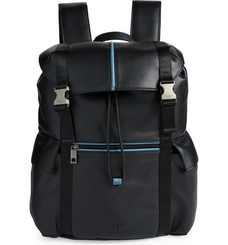 black ted baker backpack on a white background