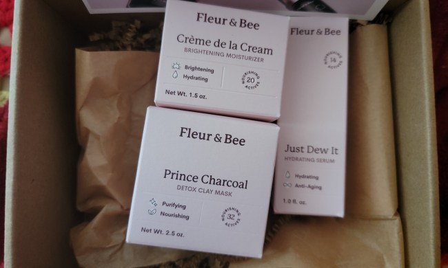 A box of Fleur & Bee skin care products