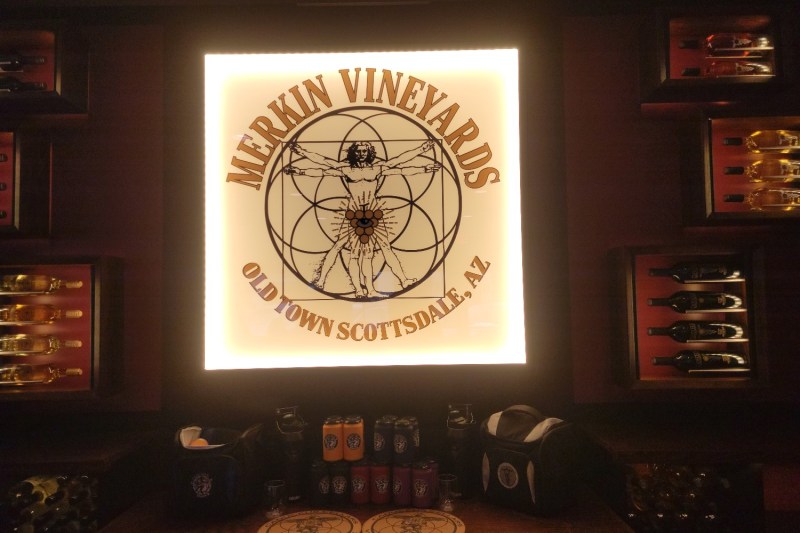 Inside the dining room at Merkin Vineyards in Scottsdale, Arizona