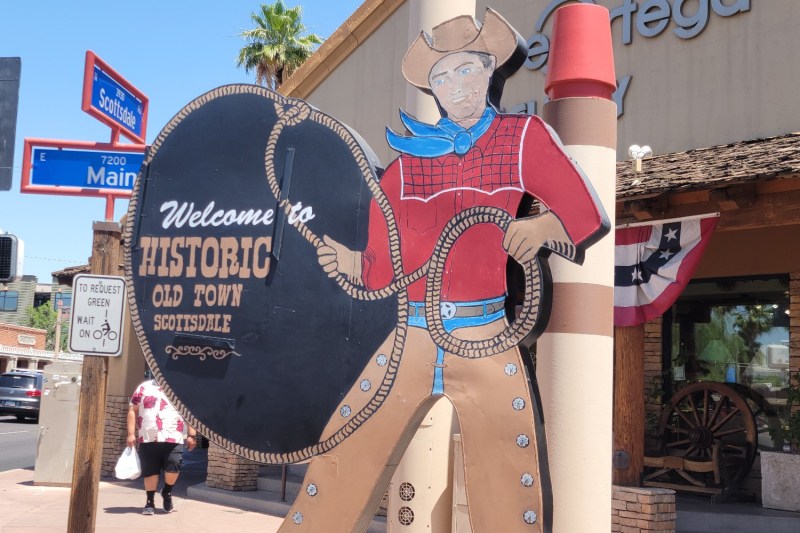 The Old Town Scottsdale cowboy sign