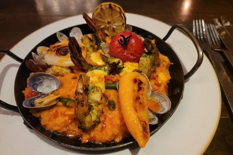 A paella dish at Prado at Omni Scottsdale Resort and Spa at Montelucia