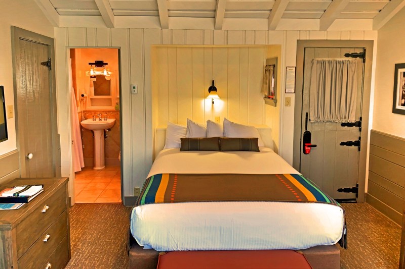 A hotel room at Bright Angel Lodge at Grand Canyon Village, Arizona