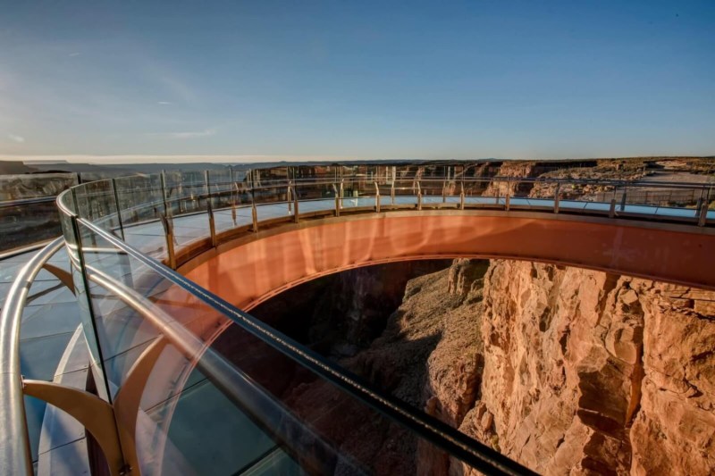 A view of the Skywalk at Grand Canyon West