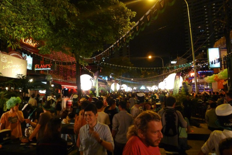 Changkat Bukit Bintang, an upmarket gastronomy area and red light district in Kuala Lumpur at night