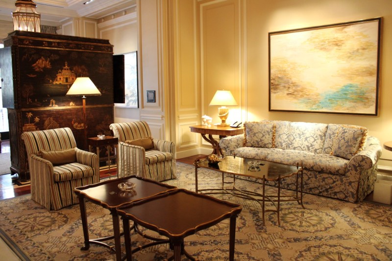 The parlor in the Chateau Villa at Caesars Palace