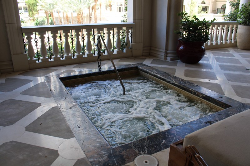 The private jacuzzi at the Chateau Villa at Caesars Palace