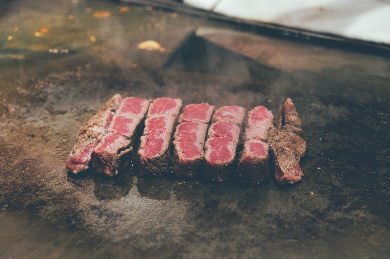 Japanese beef on teppanyaki.