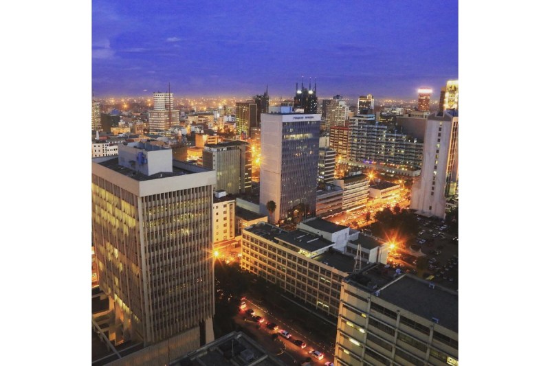 Nairobi, economic capital of Africa, lit up at night