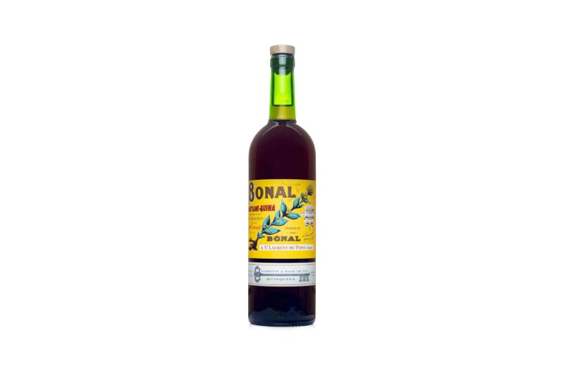A bottle of Bonal French liqueur.