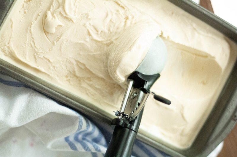 Homemade vanilla ice cream