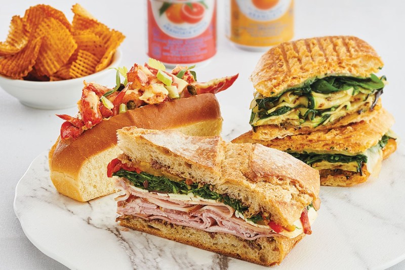 A plate of sandwiches at Pronto by Giada