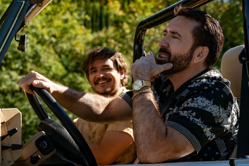 Nicolas Cage (right) and Pedro Pascal (left) in 'The Unbearable Weight of Massive Talent