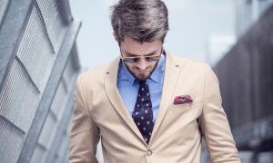 Man in a tan suit