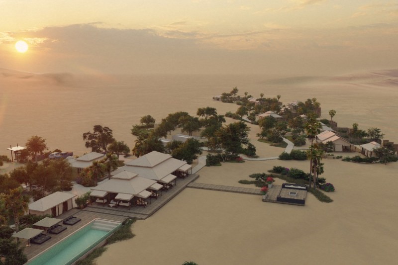 A rendering of a bird's-eye view of The Outpost Al Barari