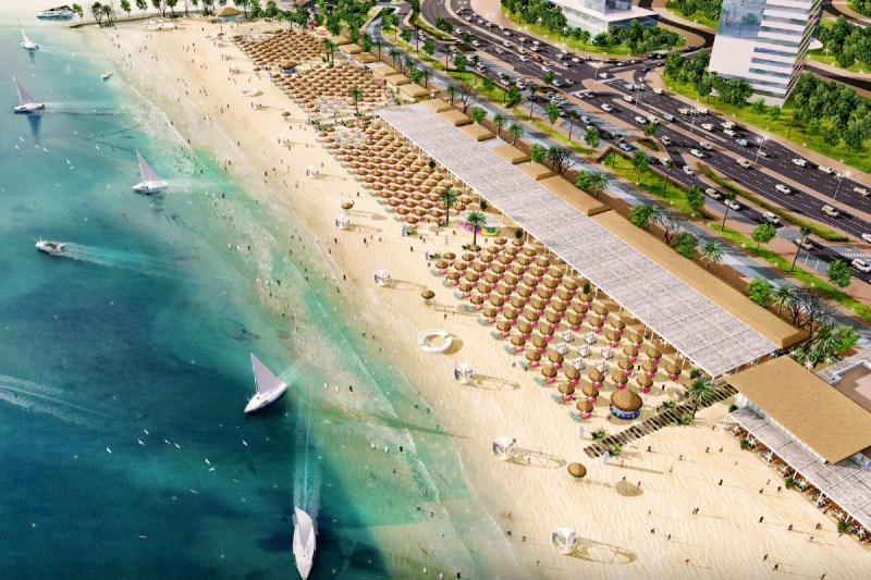 An artistic rendering of the West Bay beach project's North Beach
