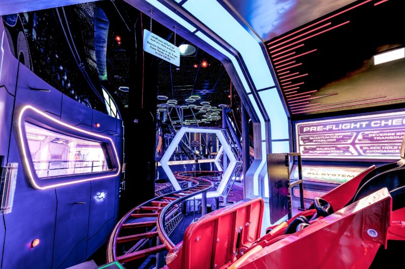 A rollercoaster inside the new Doha Quest amusement park in Qatar.