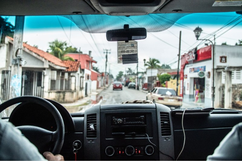 People driving through Mexico