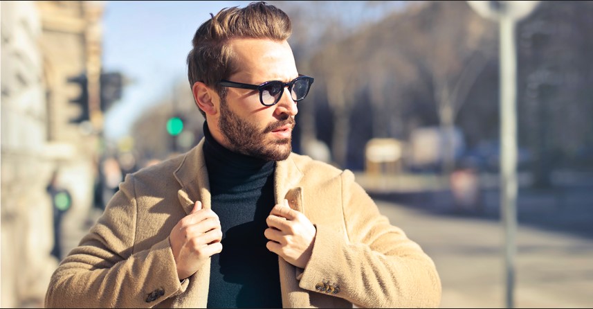 Man in turtleneck and jacket