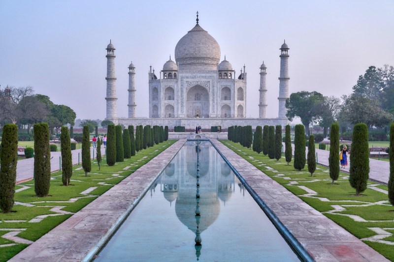 A travel photo of the Taj Mahal