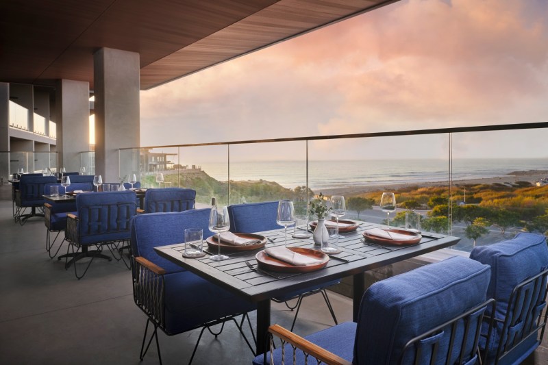 A shot of the patio at VAGA Restaurant in California