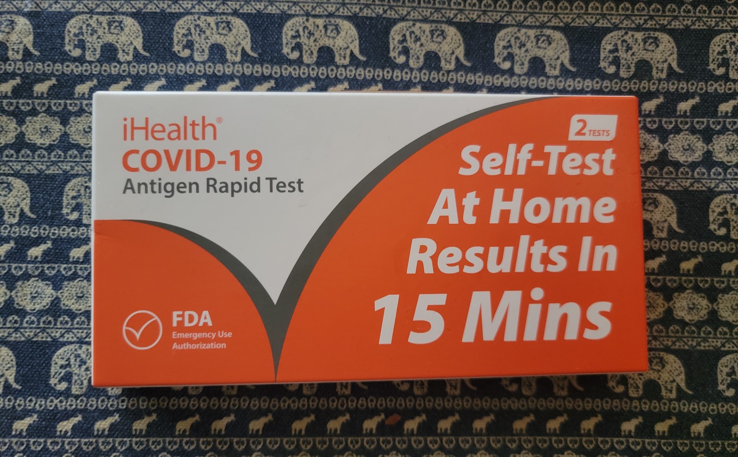 A box of COVID-19 antigen rapid test kits.