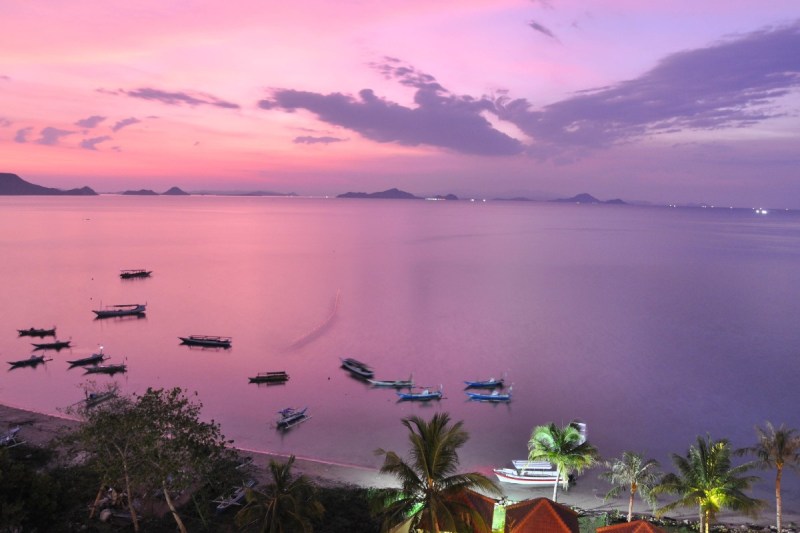 A pink sunset from Labuan Bajo, Indonesia.