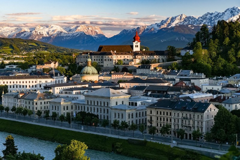 Salzburg, Austria, bird's eye view.