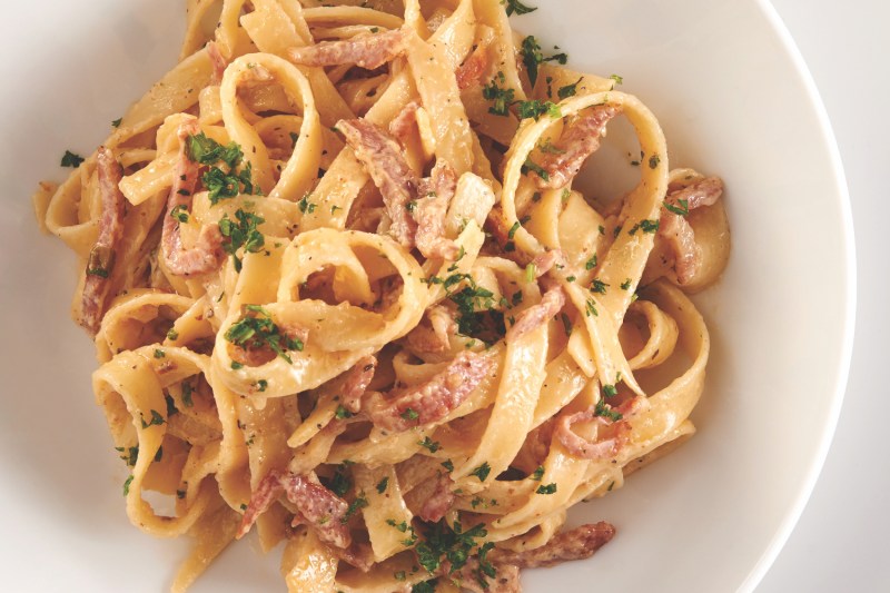 A plate of Fettucinne Lamborghini.