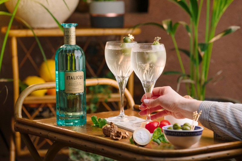 A pair of Italicus Margaritas on a table.