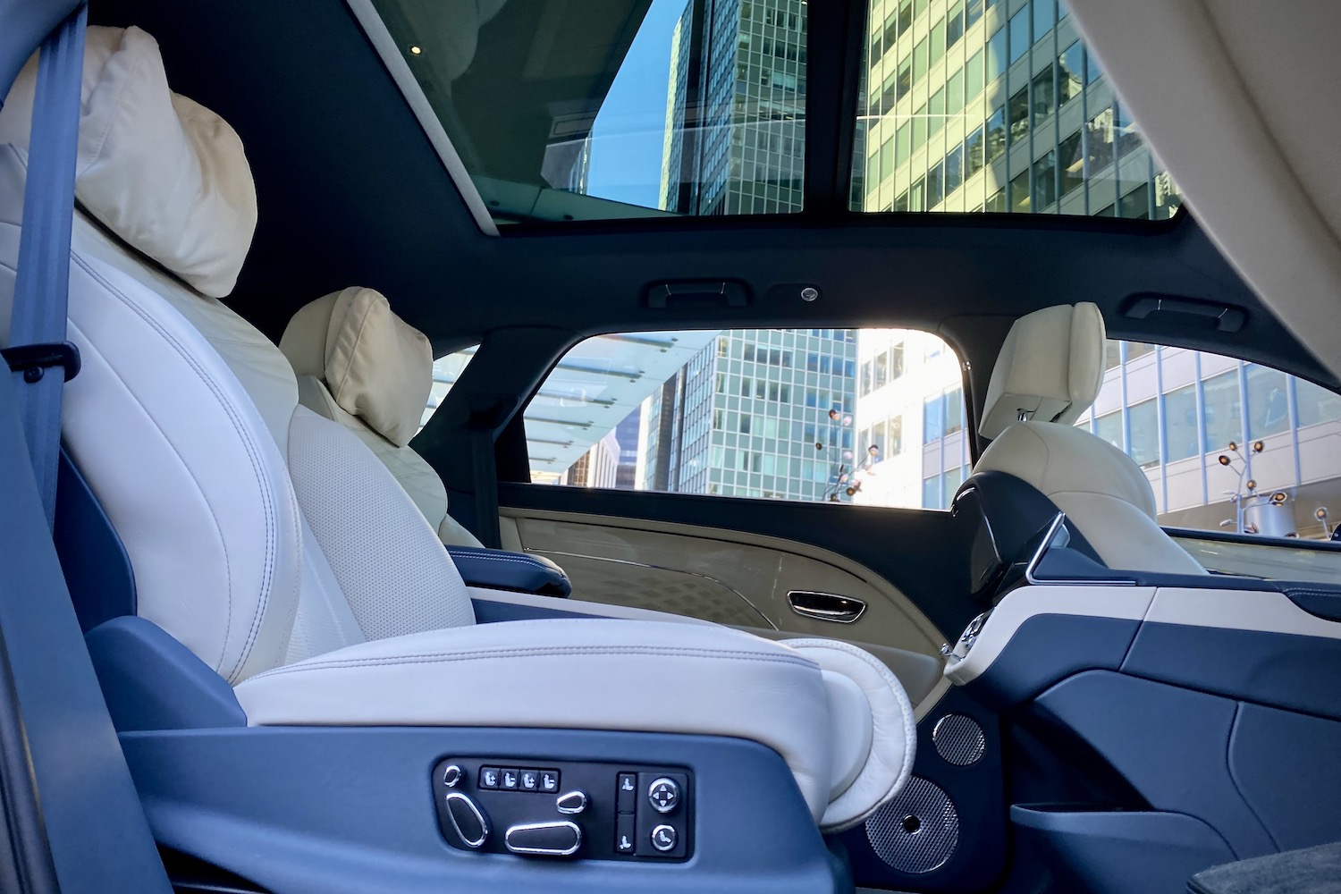 Side angle of Airline Seat in 2023 Bentley Bentayga EWB from outside the SUV.