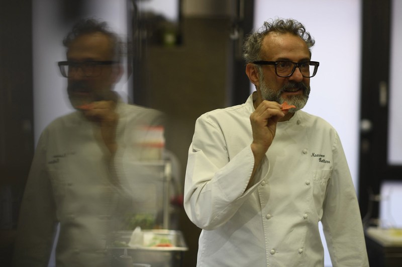 Chef Massimo Bottura in his restaurant.