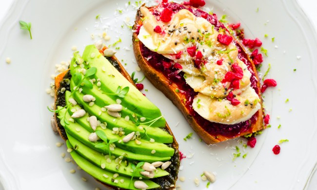 Healthy sandwich on sweet potato for breakfast or snack