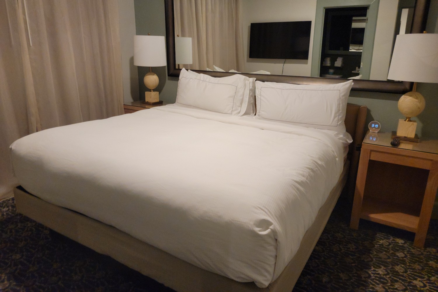 The bedroom at a suite in the Partridge Inn hotel in Augusta, Georgia.