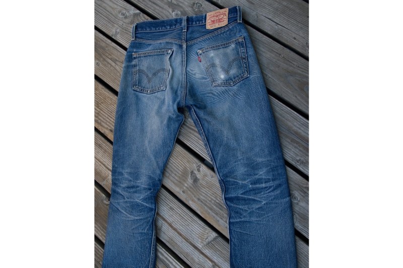 Levi's 501 raw jeans.