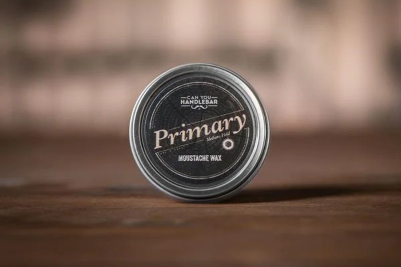 A look at a jar of Can You Handlebar Primary Moustache Wax.