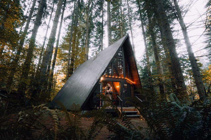 An airbnb in the woods.
