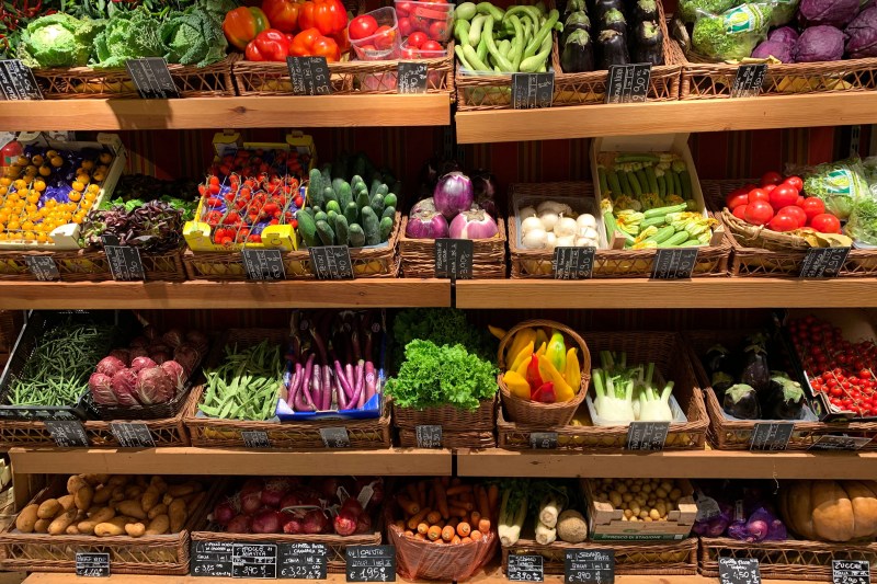 colorful produce at grocery store