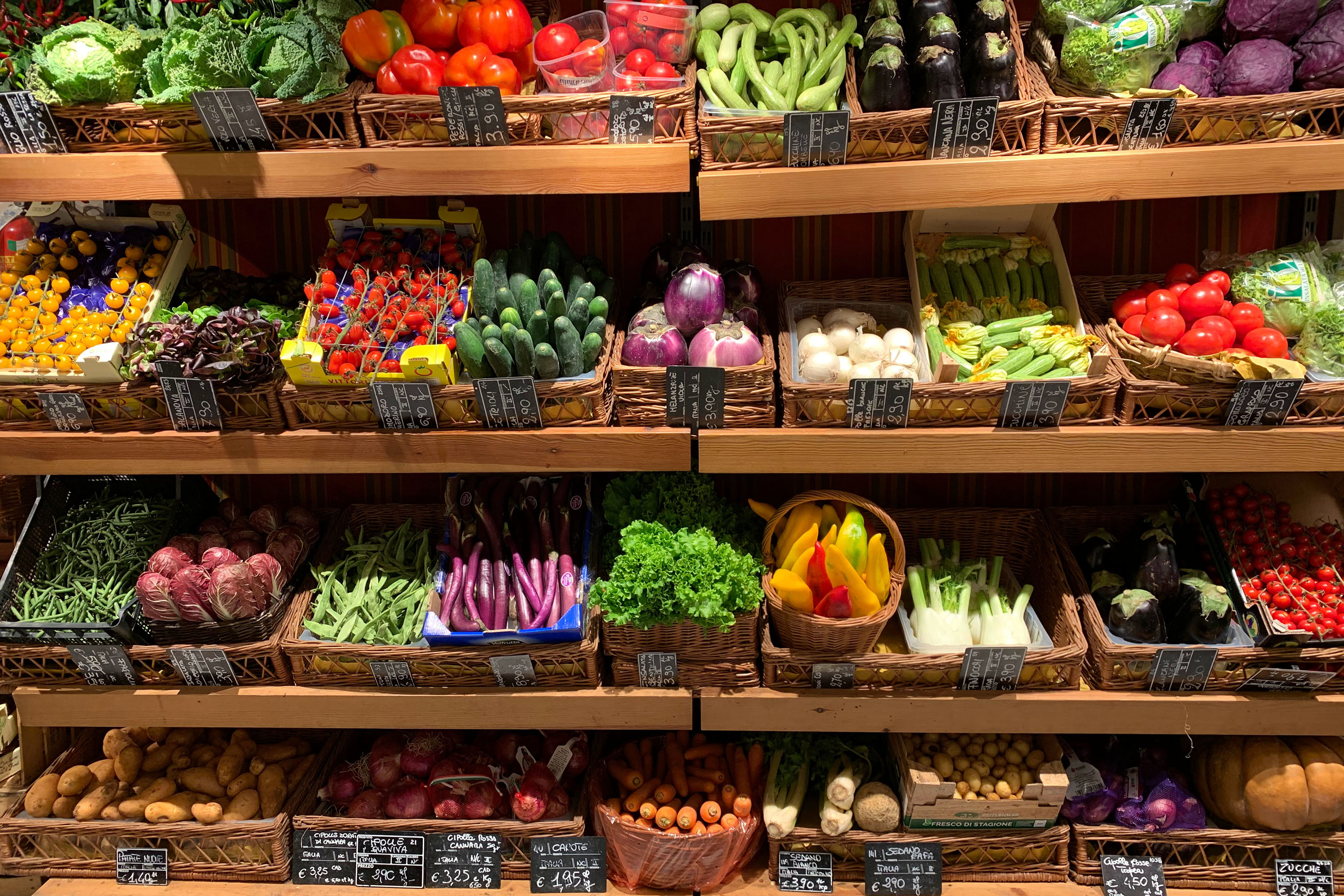 colorful produce at grocery store